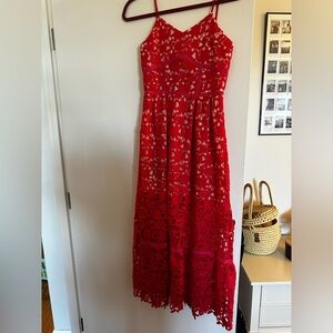Red lace dress
